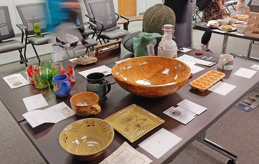 A table full of items that are part of the Made in NC contest hosted by Our State magazine