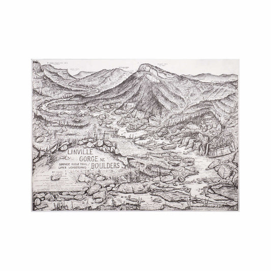 Joey Henson Wide View Linville Gorge Boulders Art Print