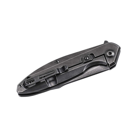 P128 Folder Knife Blk Oxide Stonewash