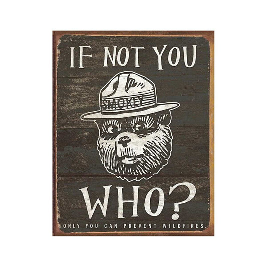 Smokey Bear If Not You Who Tin Sign
