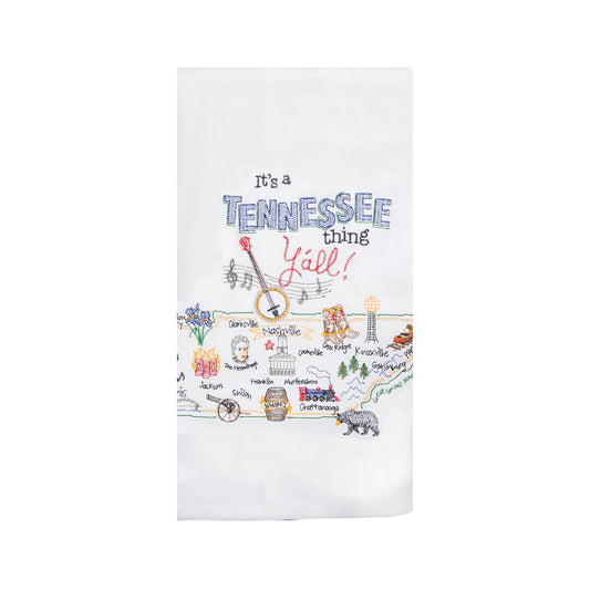 Kay Dee It's A Tennessee Thing Y'all! Embroidered Flour Sack Towel