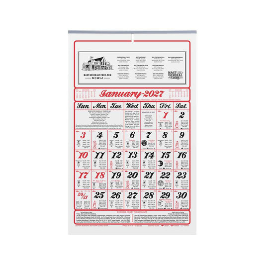 Mast General Store White 2027 Wall Calendar