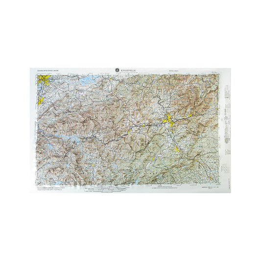 Knoxville Tennessee Regional Raised Relief Map
