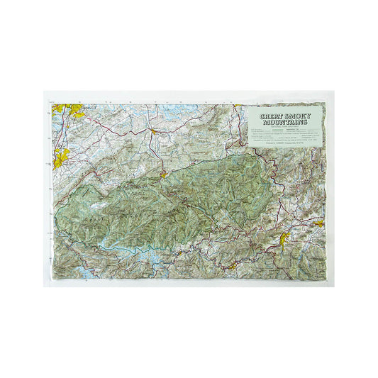 Great Smoky Mountains National Park Raised Relief Map