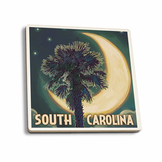 Lantern Press South Carolina Palmetto Moon Coaster