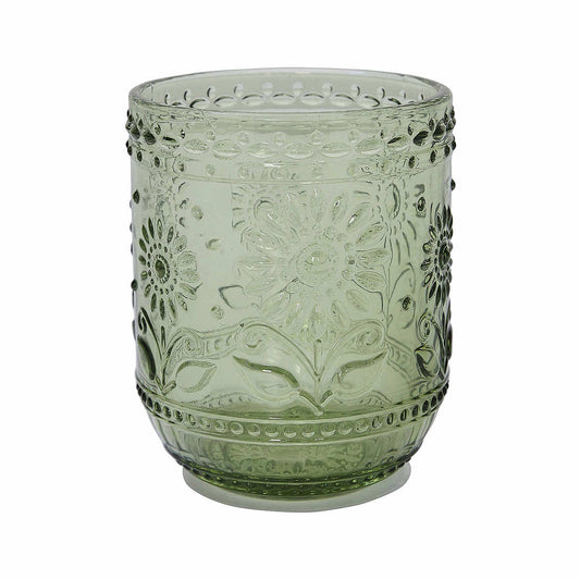 Green Embossed Drinking Glass