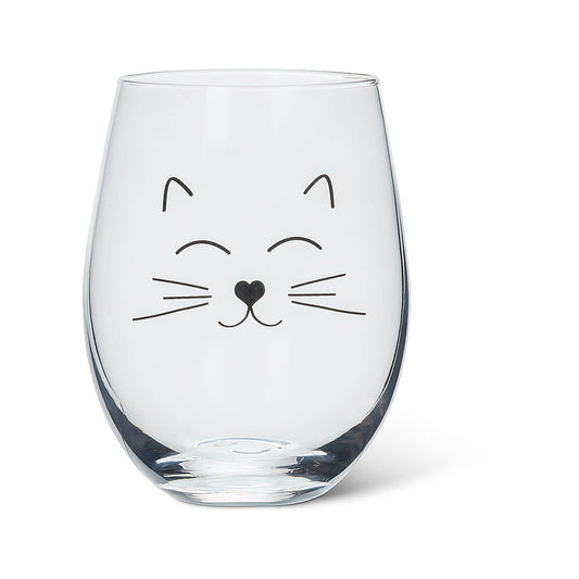 Abbott Cat Face Stemless Wine Glass