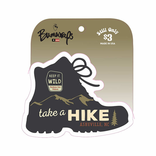 Asheville Take A Hike Boot Sticker