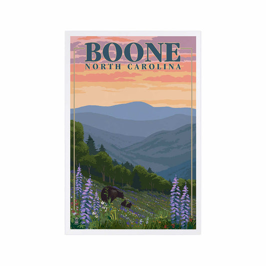 Lantern Press Boone Bear & Spring Flower Postcard