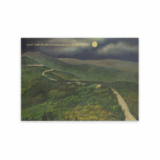 Lantern Press Blue Ridge Parkway Moonlight Scene Wooden Postcard
