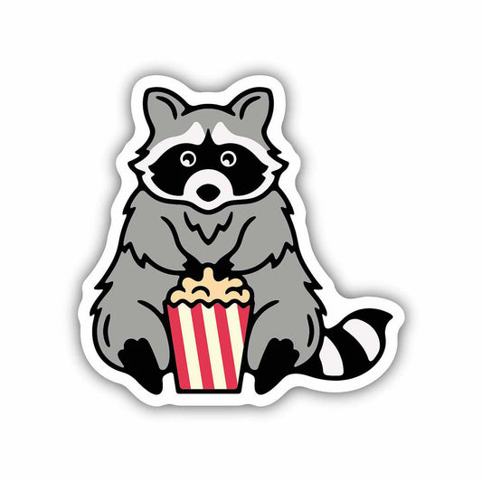 Racoon Popcorn Sticker