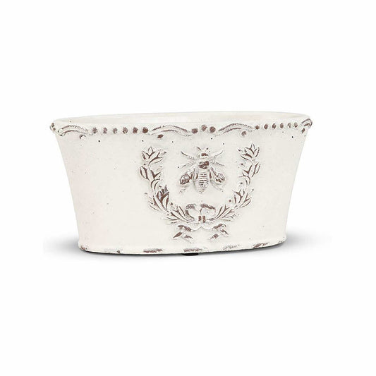 Abbott Embossed Bee Crest Planter - Oval