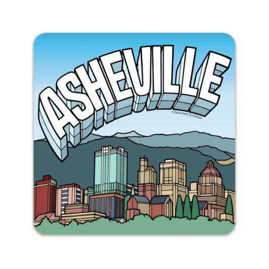Small Asheville City Skyline Sticker