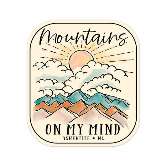 Asheville Mountains On My Mind Sticker
