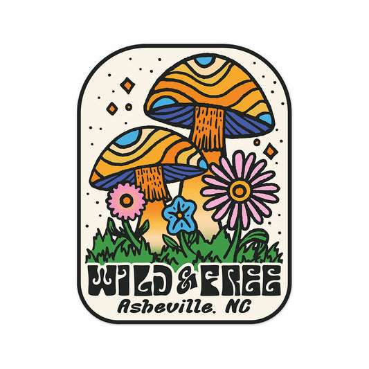 Asheville Wild and Free Sticker