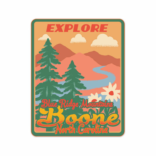 Boone Blue Ridge Mountains Explore Sticker