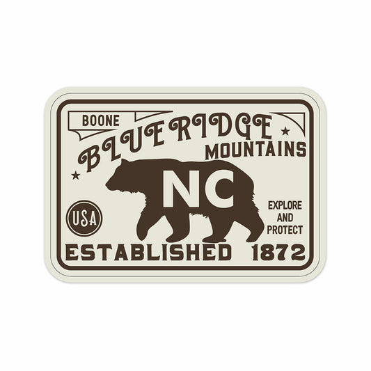 Boone Blue Ridge Mountains Explore and Protect Sticker