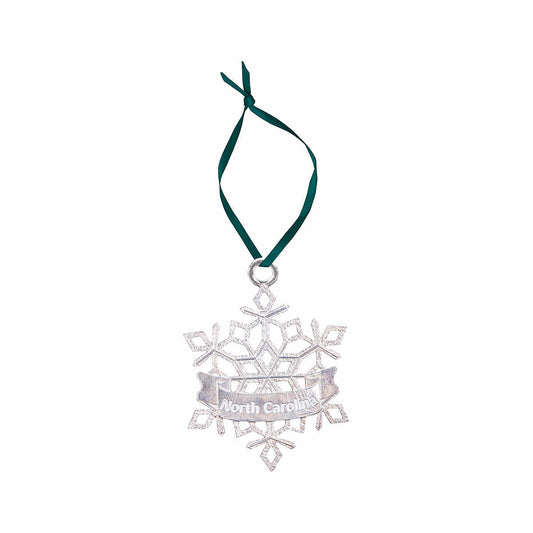 Mast General Store Snowflake & North Carolina Banner Pewter Ornament