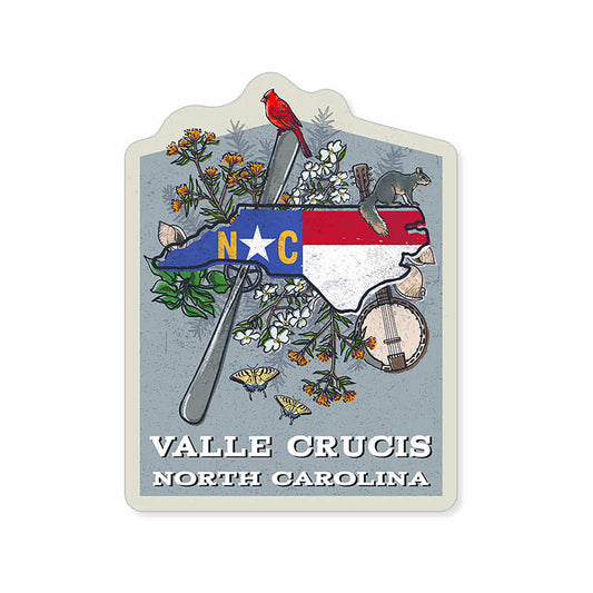 Lantern Press Valle Crucis North Carolina State Treasure Trove Mini Sticker