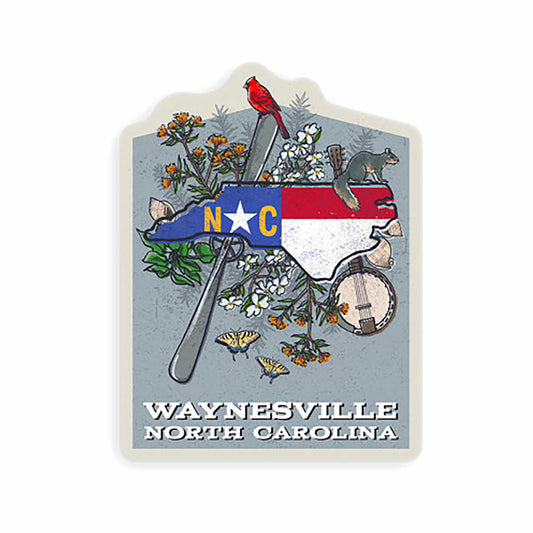 Lantern Press Waynesville North Carolina State Treasure Trove Mini Sticker