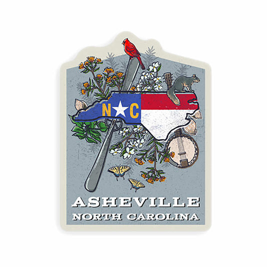 Lantern Press Asheville North Carolina State Treasure Trove Mini Sticker