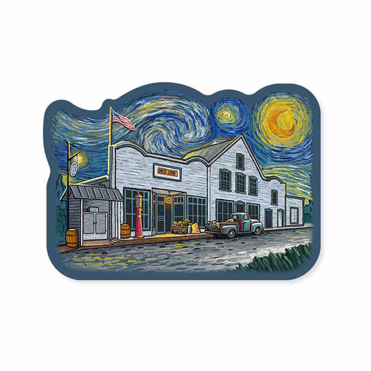 Lantern Press Mast General Store Starry Night Mini Sticker