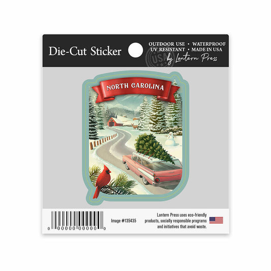 Lantern Press North Carolina Holiday Tradition Small Sticker