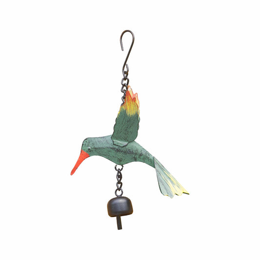 Ancient Graffiti Hummingbird Multicolor Bell Garden Ornament