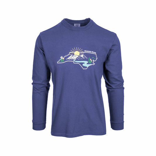 Mountain Strong Helene Recovery Milestone Long Sleeve T-Shirt Navy