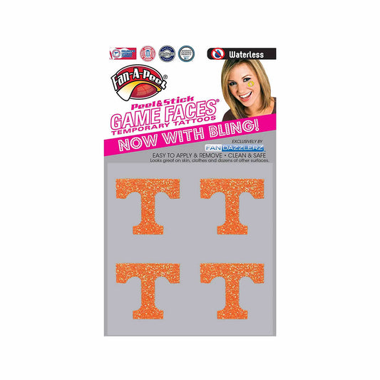 Game Faces University of Tennessee Waterless Temporary Glitter Tattoos