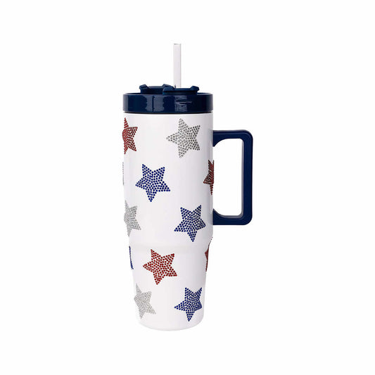 Mary Square Stars To-Go Handle Tumbler - 30 Ounce