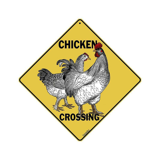 Atlas Screen Printing Chicken Crossing Tin Sign