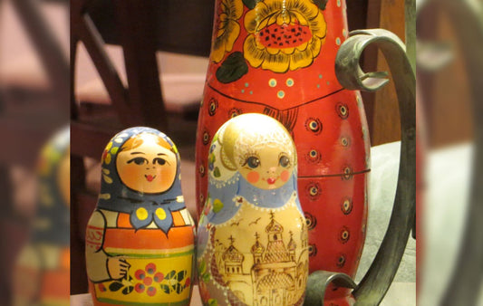 Russian nesting dolls on display