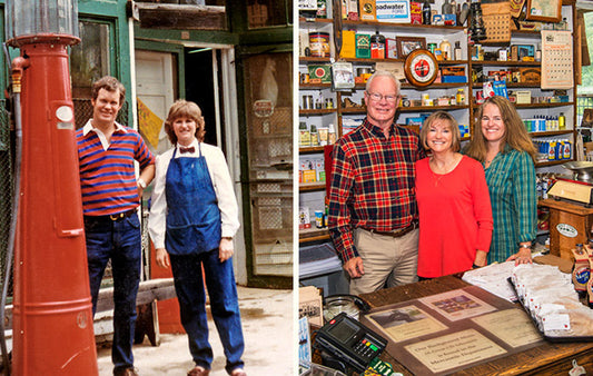 John and Faye cooper circa 1980 on the left and today with daughter Lisa on the right.