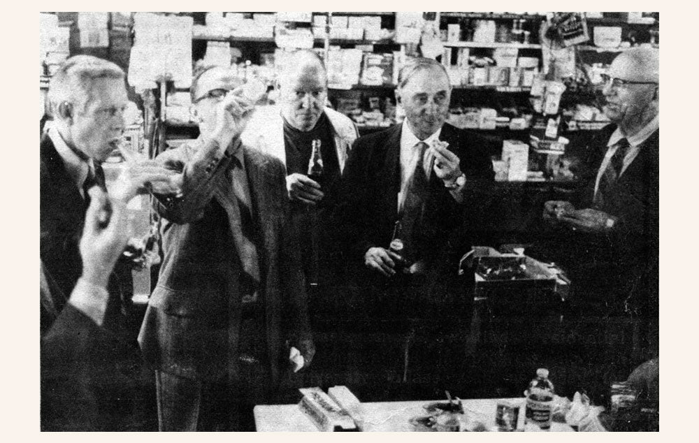 An Alfred Adams Lunch featuring sardines, saltines, hoop cheese, an RC Cola, and a MoonPie at Mast Store. Photo is courtesy of the Watauga Democrat.