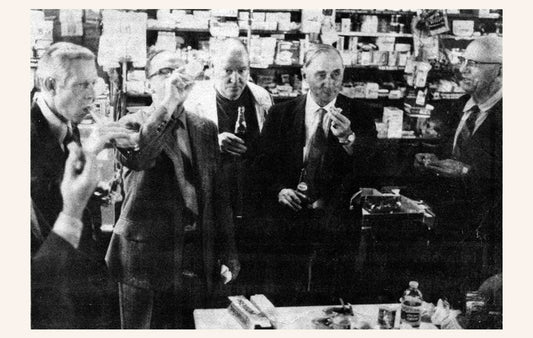An Alfred Adams Lunch featuring sardines, saltines, hoop cheese, an RC Cola, and a MoonPie at Mast Store. Photo is courtesy of the Watauga Democrat.