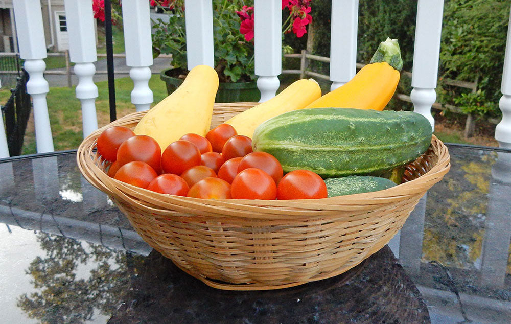 A basket filled with fresh vegetables