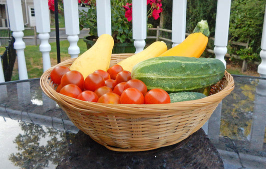 A basket filled with fresh vegetables