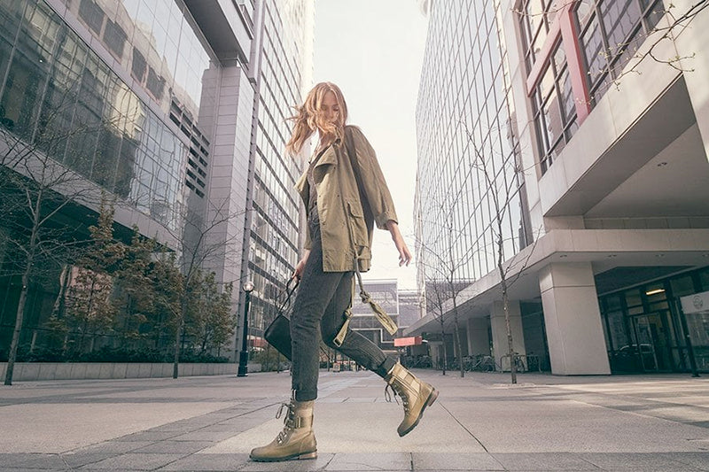 Girl walking on street