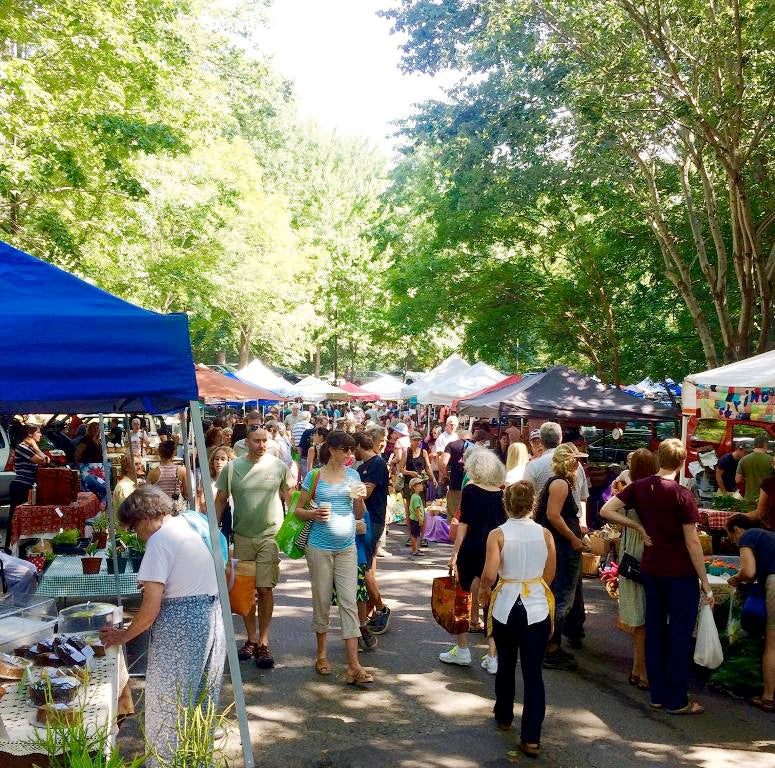 shoppers at a Farmer's Market