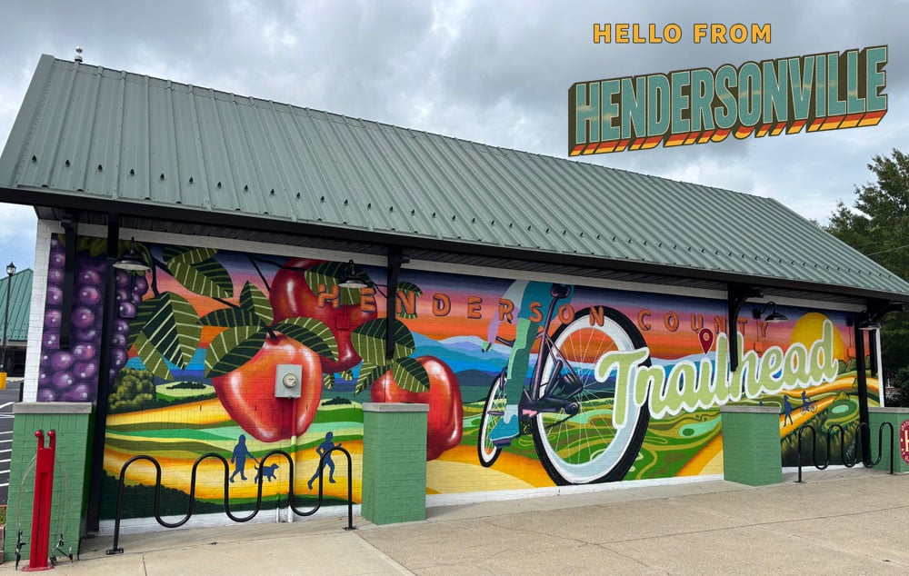 A mural at the Hendersonville trail head for the Ecusta Trail