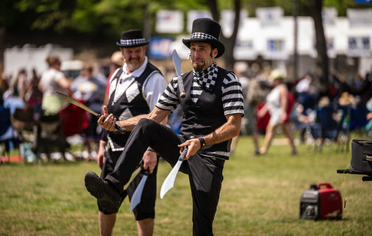 Jugglers at MerleFest, an Americana music festival in Wilkesboro