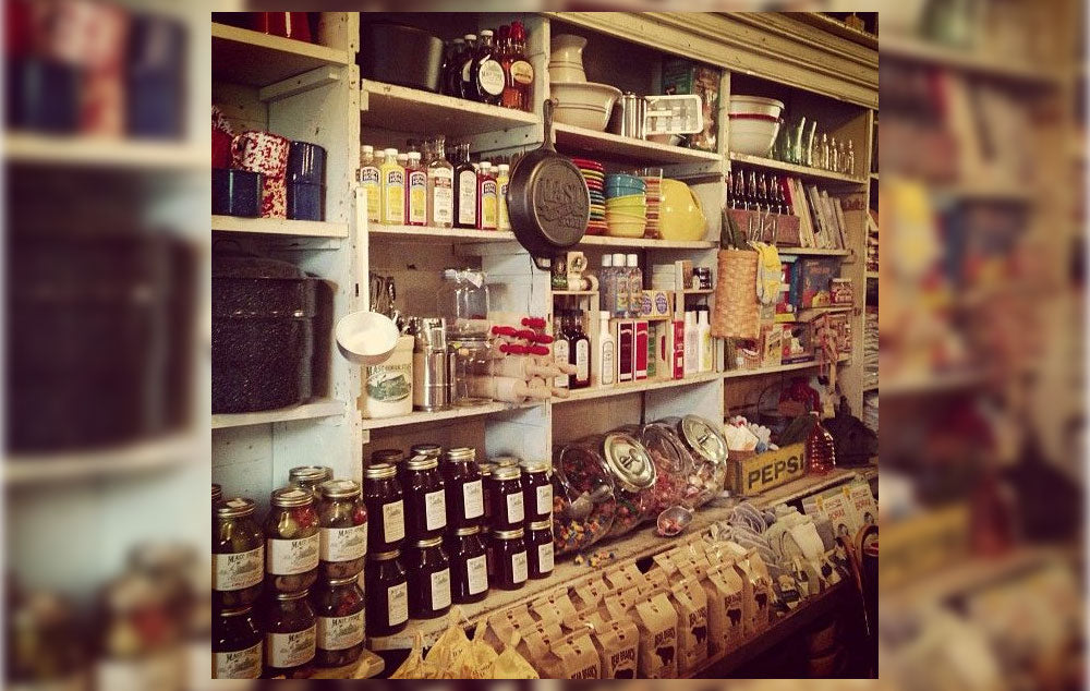 A mercantile display in the middle room of the Original Store in Valle Crucis