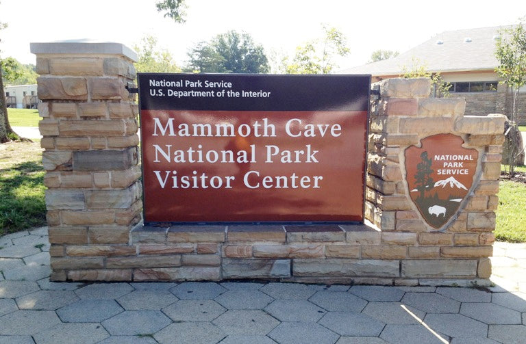 Mammoth Cave National Park Visitor Center sign