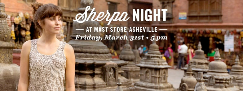 Sherpa night logo with a Nepalese background