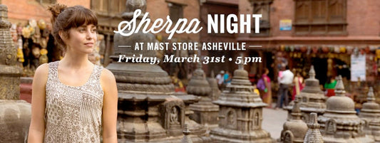 Sherpa night logo with a Nepalese background