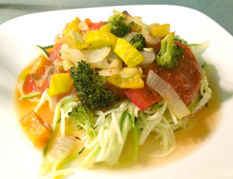 A Squash salad on a plate