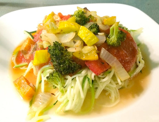 A Squash salad on a plate