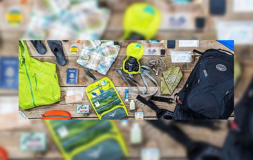 Travel essentials, plus a carry-on bag or backpack