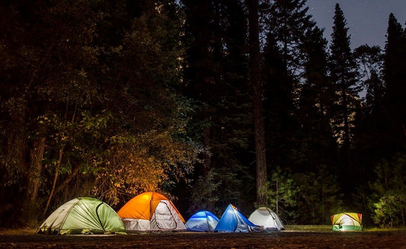 Camping tents under the stars